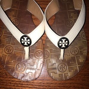 Tory Burch Shoes - Tory Burch white leather flip flops 9 Tory Burch Shoes - Tory Burch white leather flip flops 9